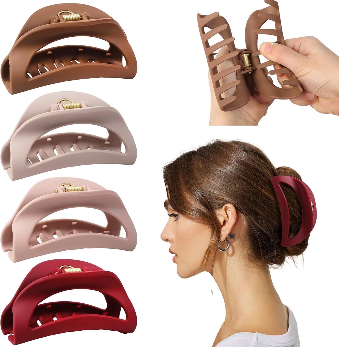 4 stuks zachte siliconen haarspelden, flexibele antislip haarspelden voor dames, 10,5 cm, onbreekbare siliconen - ShopVlot