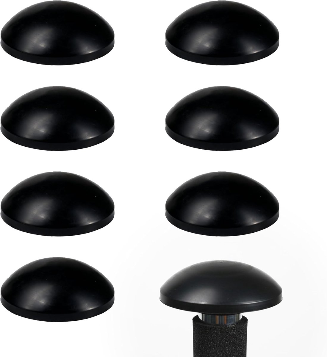Pack of 6 Trampoline Pole Caps Black for Poles up to 25 mm Diameter, Weatherproof and Durable - ShopVlot