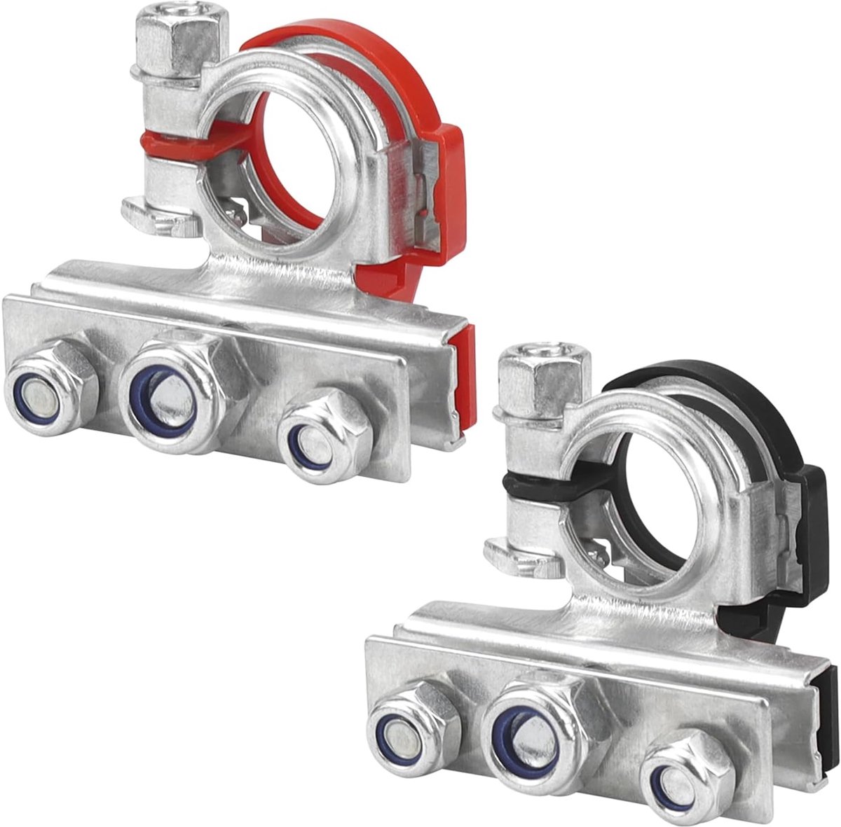 Battery Clamps, Car, Battery Clamps, 2 Pieces, 3-Way Connector, 12 V, Terminal Clamp, Battery Clamp, Positive and - ShopVlot