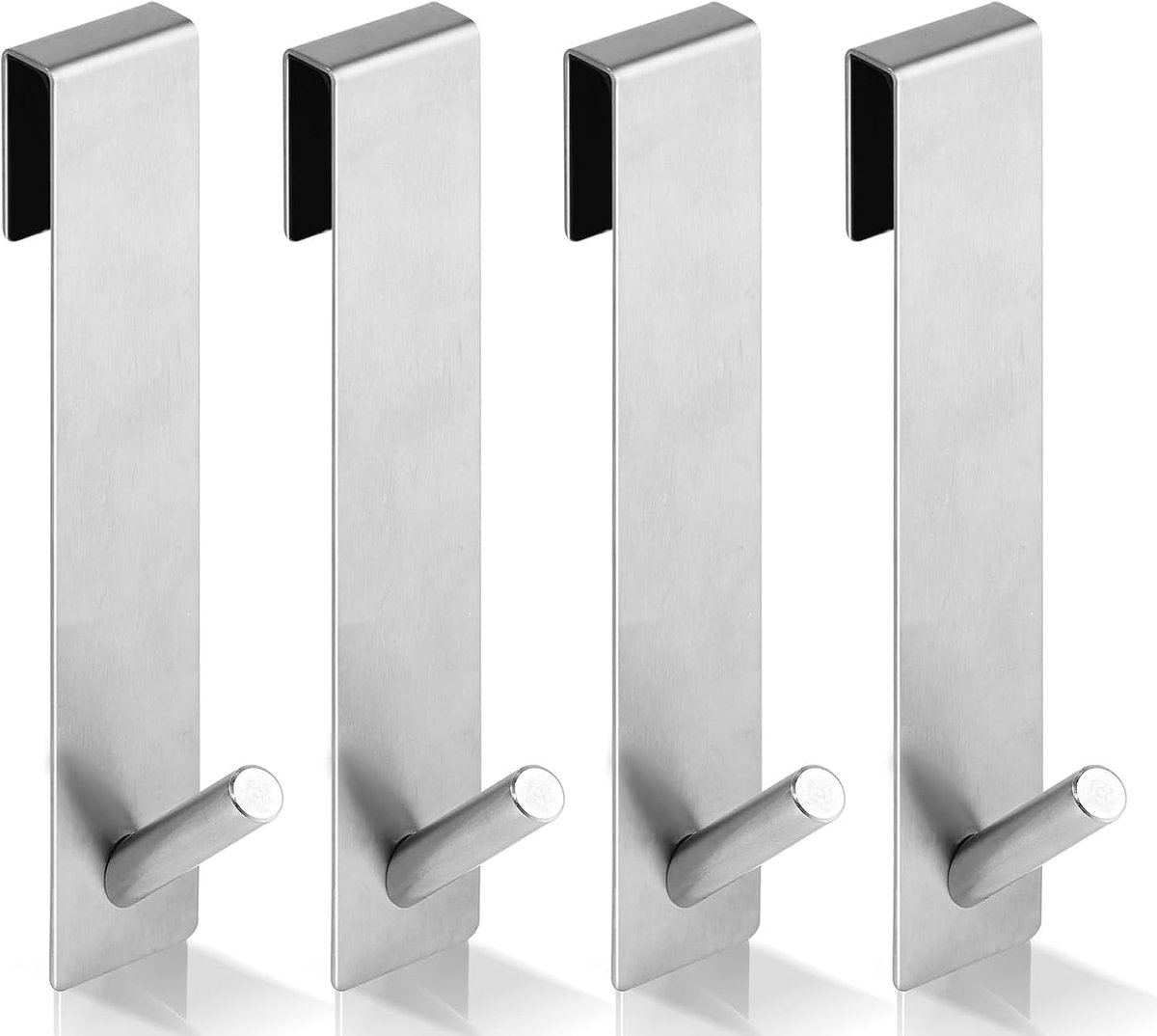 4 stuks douchehaken, haken van roestvrij staal, douchehaken zonder boren, handdoekhaken, eenvoudige installatie voor - ShopVlot