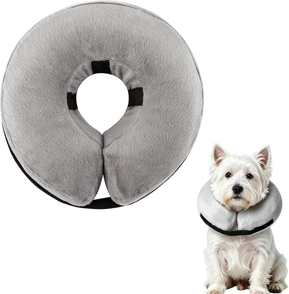 Opblaasbare beschermende halsband voor honden, verstelbaar, opblaasbare halsband voor honden, tegen likken, voor - ShopVlot