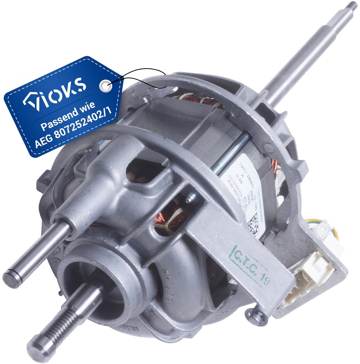 VIOKS Aandrijfmotor Motor Vervanging voor AEG 807252402/1 1366146031 Nidec Type DB085D50E00 Droger Wasdroger - ShopVlot