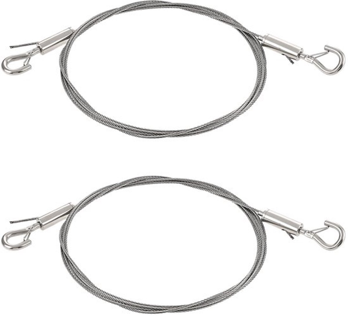 Staalkabel Set 2 Stuks - Roestvrij Stalen Kabel - Ophangdraad voor Foto's - Decoratief Hangtouw - 200 cm - Zilver