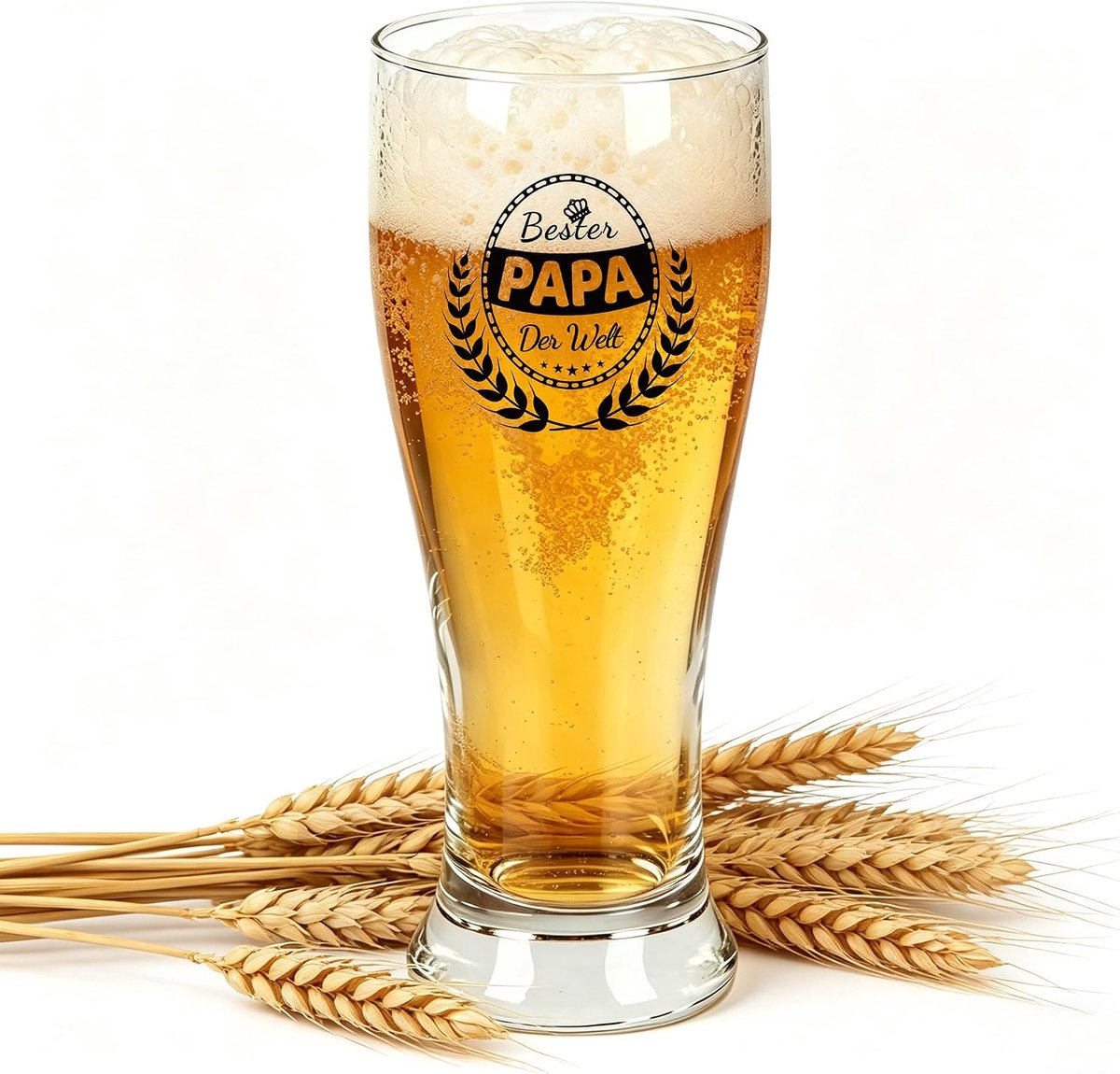 Bierglas 0,46 l - tarweglas - met spreuk 'Bester Papa der Welt' - perfect Vaderdagcadeau - ShopVlot