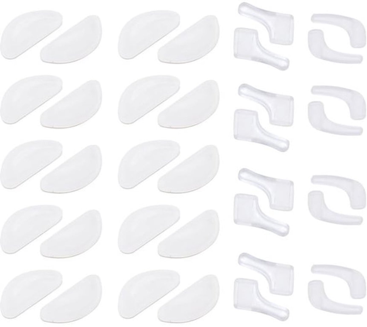 Neuspads Siliconen - Zelfklevend - Antislip - Bril Pads - D-vorm - Comfortabel - Perfecte Pasvorm - Brillenpads