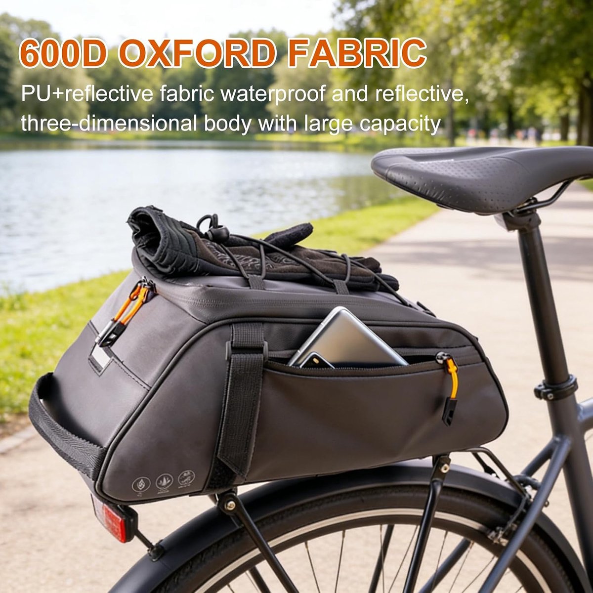 Fietstas 10 liter - waterdicht - reflecterend - perfect voor pendelen - ShopVlot