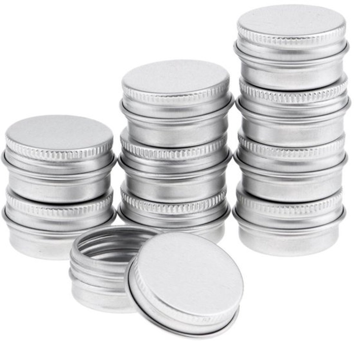 Aluminium Pot - 10 Stuks - Lege Cosmetische Pot - Schroefdeksel - Lichtgewicht - Duurzaam - Corrosiebestendig
