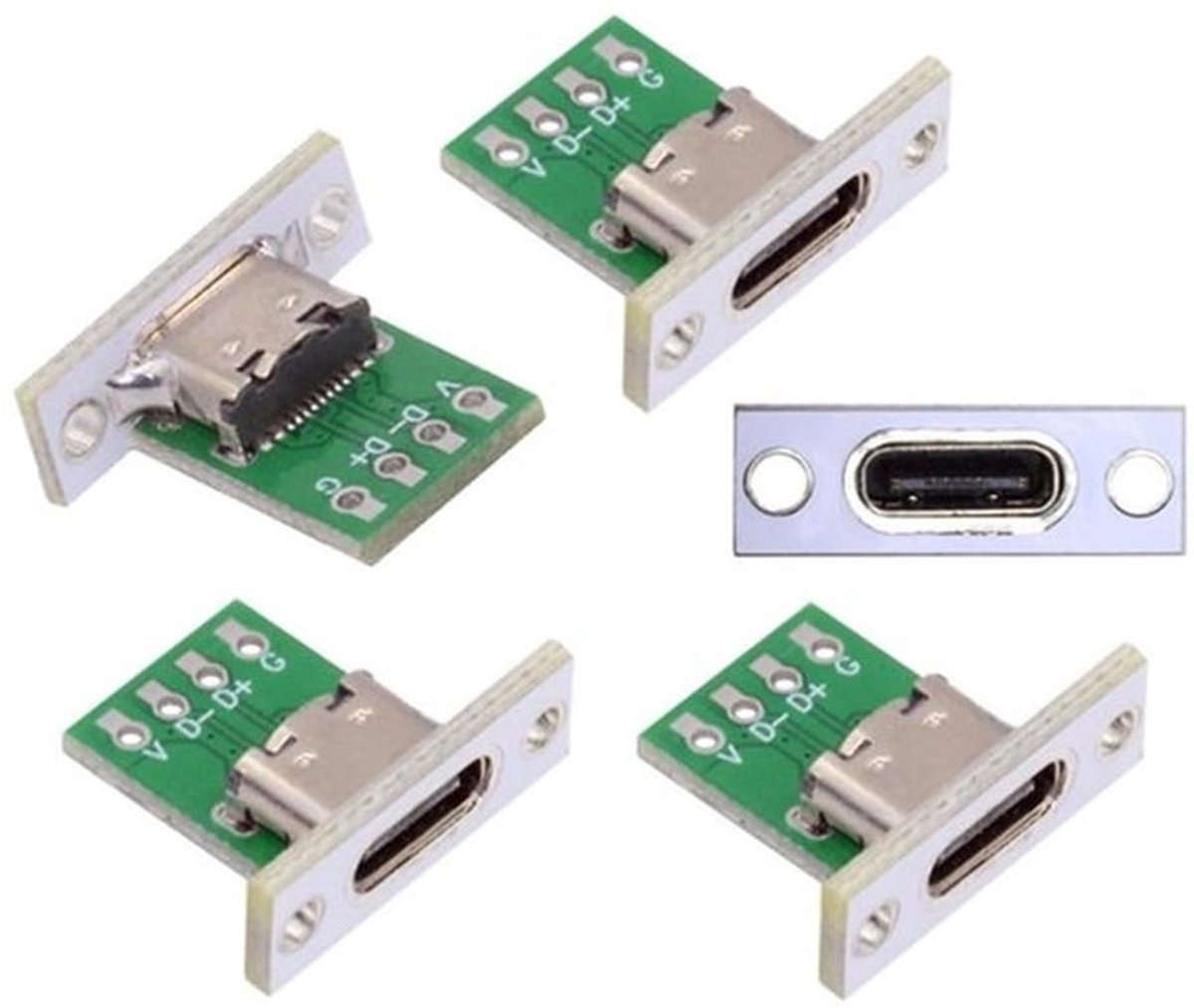 5 Stuks USB C Soldeeradapter voor Schakelpanelen