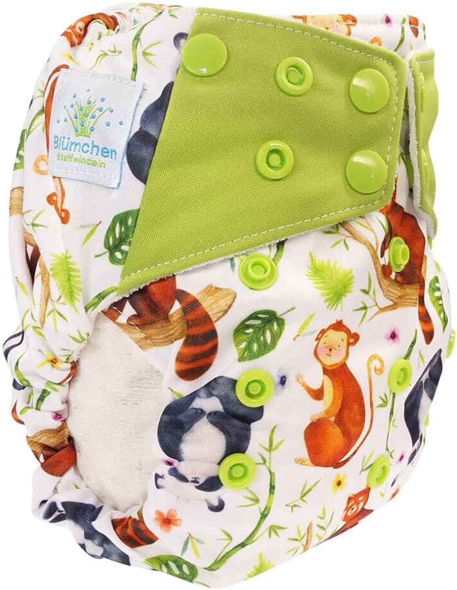 Bamboe luier all-in-one - One size (3,5-15kg) - Panda print - Comfortabel en milieuvriendelijk - ShopVlot
