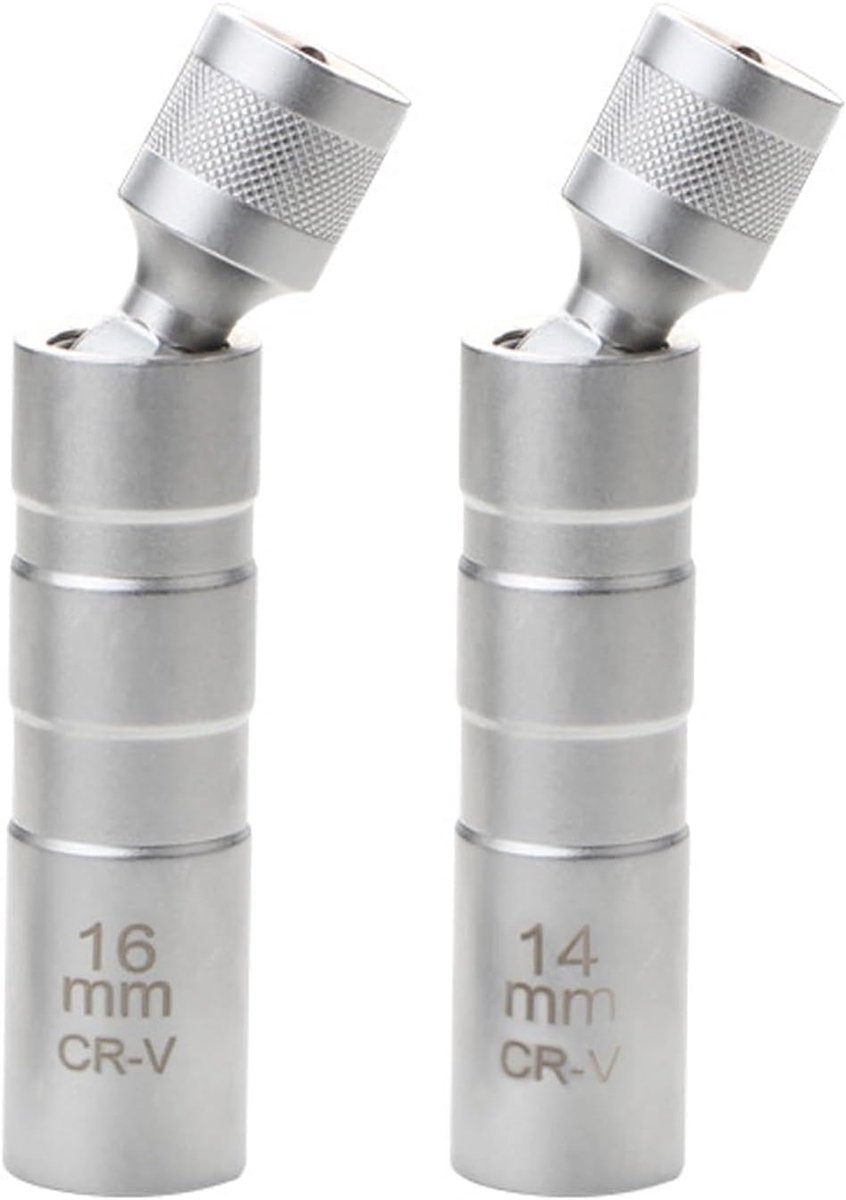 Bougiesleutel set 2 stuks - 16 mm/14 mm - Universeel - Ideaal voor onderhoud in krappe ruimtes - ShopVlot