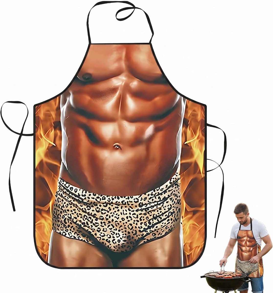Barbecueschort voor mannen 60x80cm - waterafstotend kookschort - grappig ontwerp - ideaal voor BBQ feest - ShopVlot