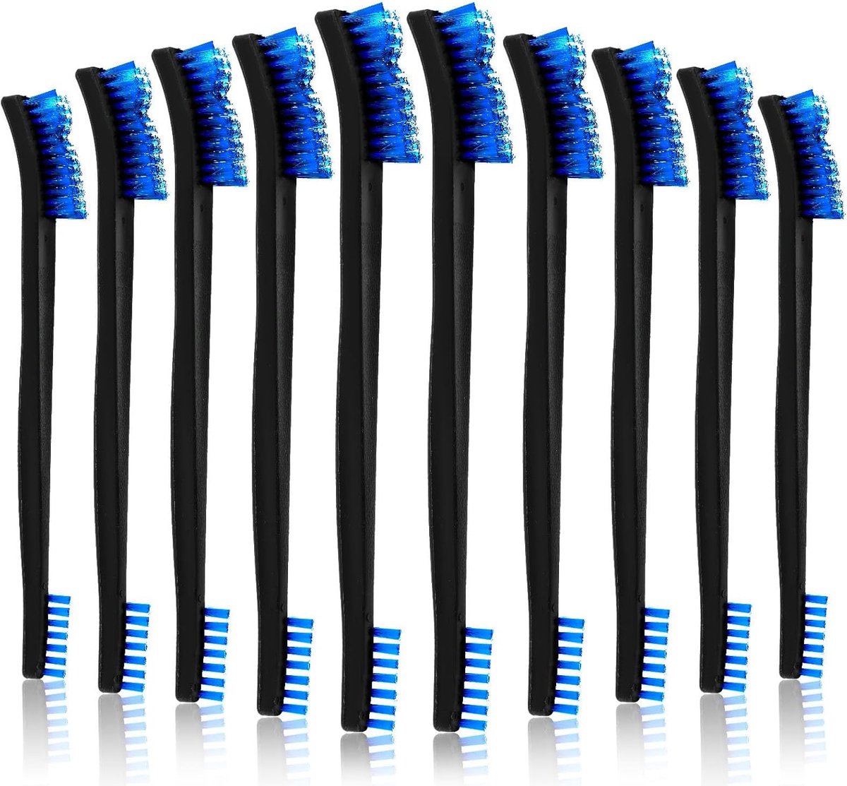 Schoonmaakborstels 10 stuks - 17 cm dubbelzijdig - nylon detailborstelset - ideaal voor het reinigen van krappe ruimtes - ShopVlot