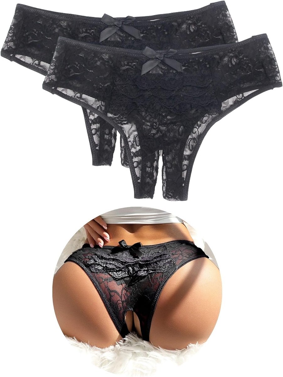 String tanga dames sexy ondergoed XL - kant - open kruis - comfortabel voor dagelijks gebruik - ShopVlot