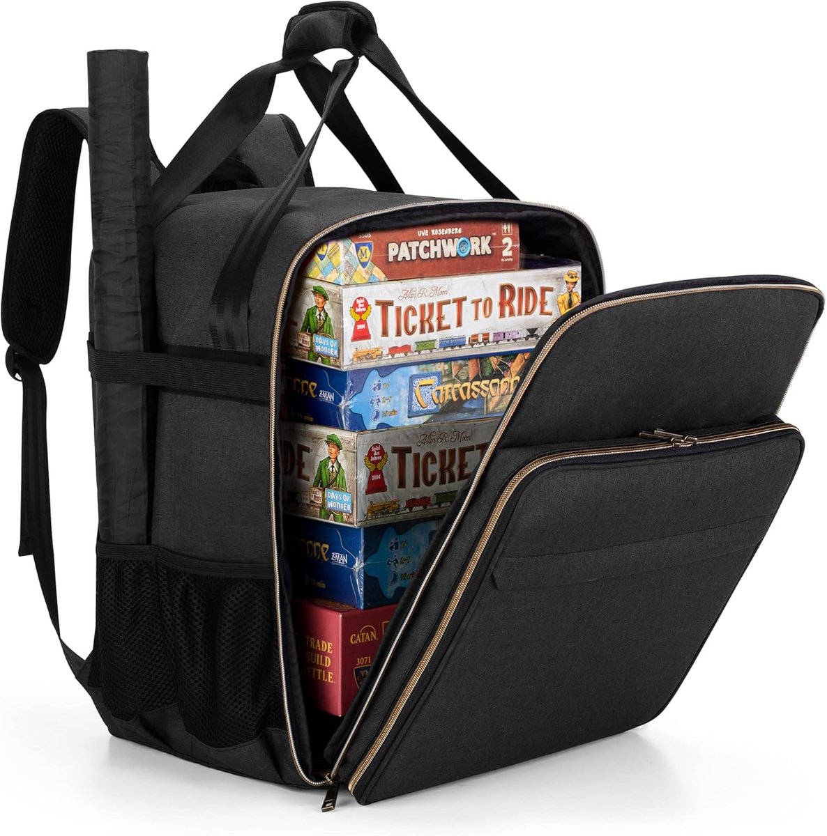 Trunab Board Game Backpack Padded Board Game Bag Carrier For Most Board Game Storage, Card Game, With Large Accessory - ShopVlot