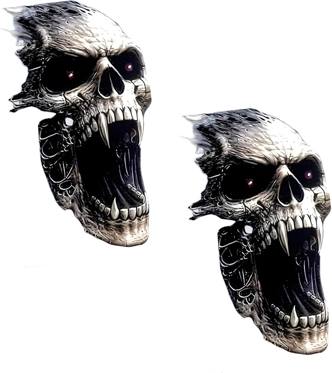 2 Skull Car Stickers With Tusks Waterproof Car Sticker Set - Tough Skull Car Stickers With Tusks, Water Resistant And - ShopVlot