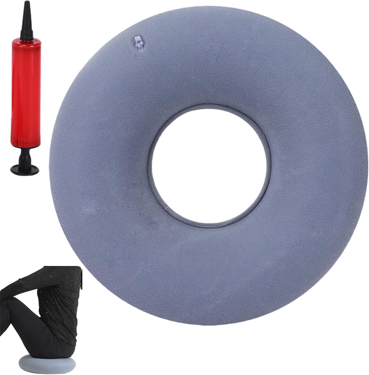 Inflatable Seat Ring, Hemorrhoids, Seat Cushion, Coccyx Cushion, Doughnut Cushion with Pump, Coccyx Relief Ring - ShopVlot