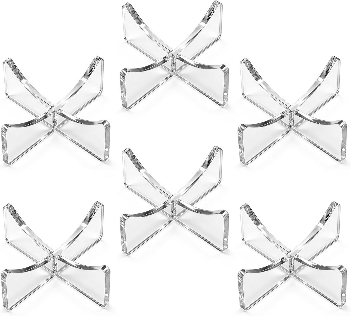 Pack of 6 Acrylic Ball Holders Presentation Stand for Football, Basketball, Volleyball, Rugby, Handball Bowling - ShopVlot