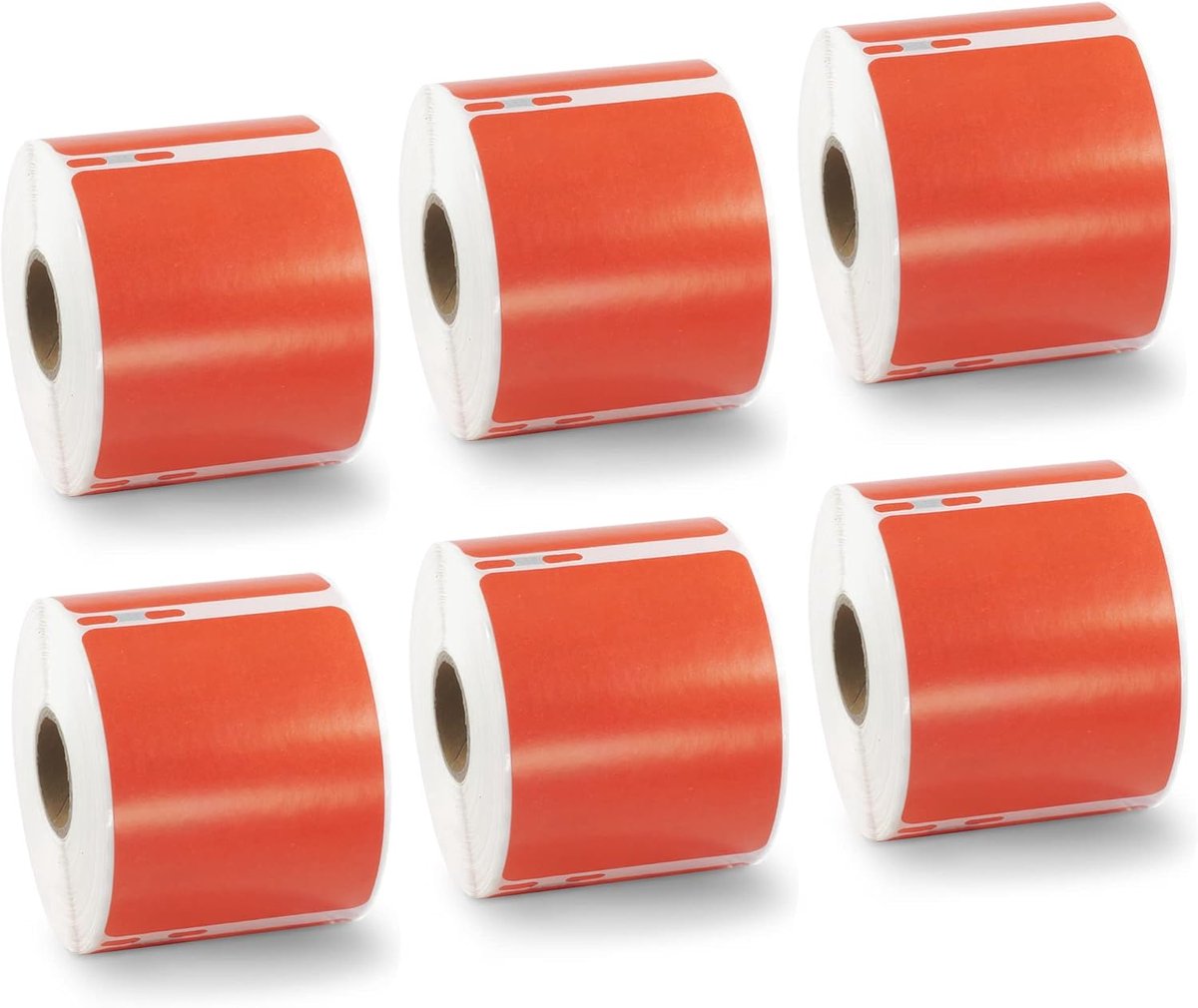 BETCKEY - 6 large rolls of red multifunctional labels, compatible with DYMO 99015(S0722440), 54mm x 70mm, 2400 colored - ShopVlot