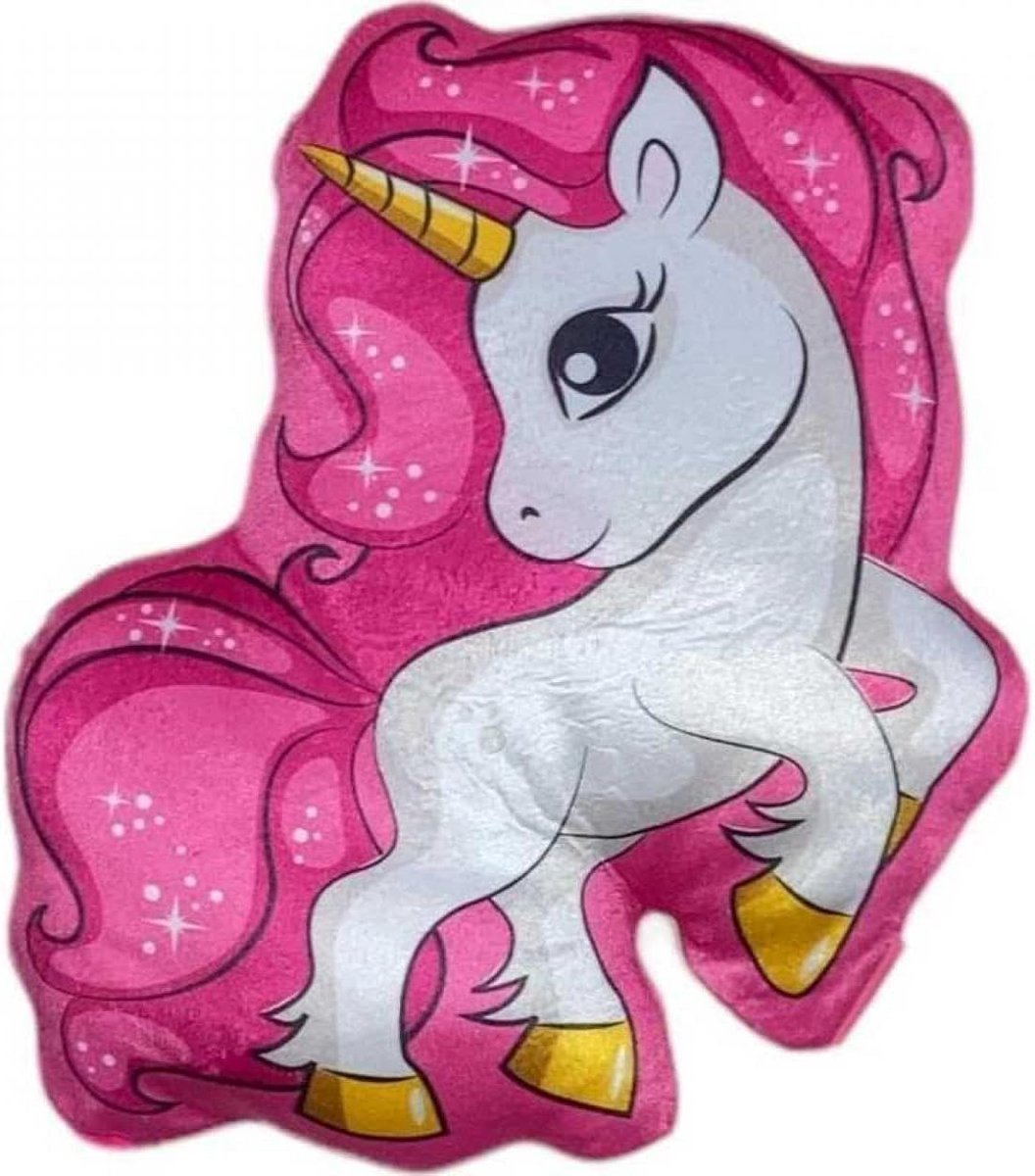 ILS I LOVE SHOPPING 3D Shaped Shaped Plush Pillow for Children Made of Polyester Unicorn Figure Shape - ShopVlot