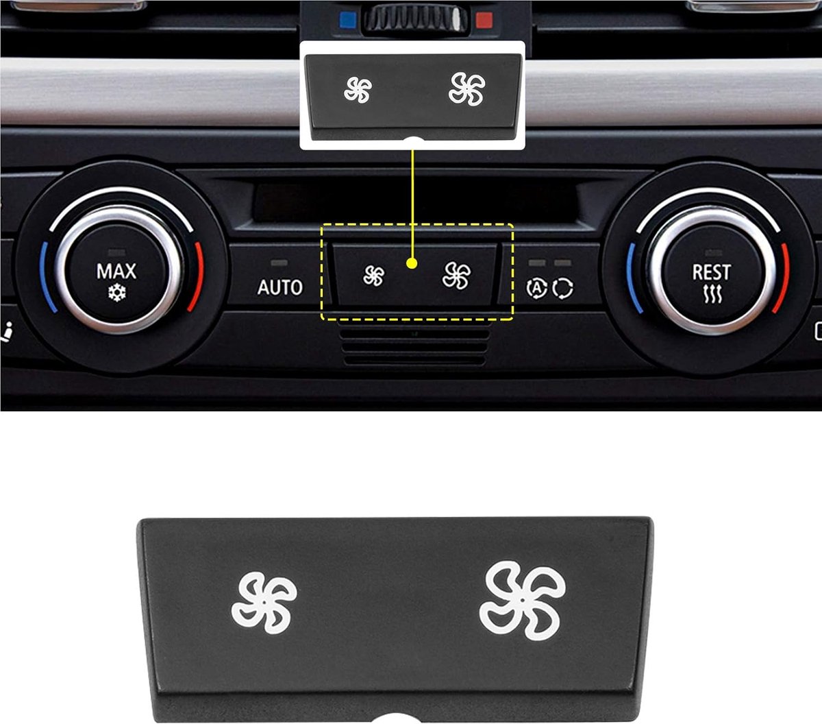 TTCR-II Air Conditioning Control Panel Fan Speed Button Compatible with BMW 1 Series E81/E87/E88/E82, 3 Series - ShopVlot