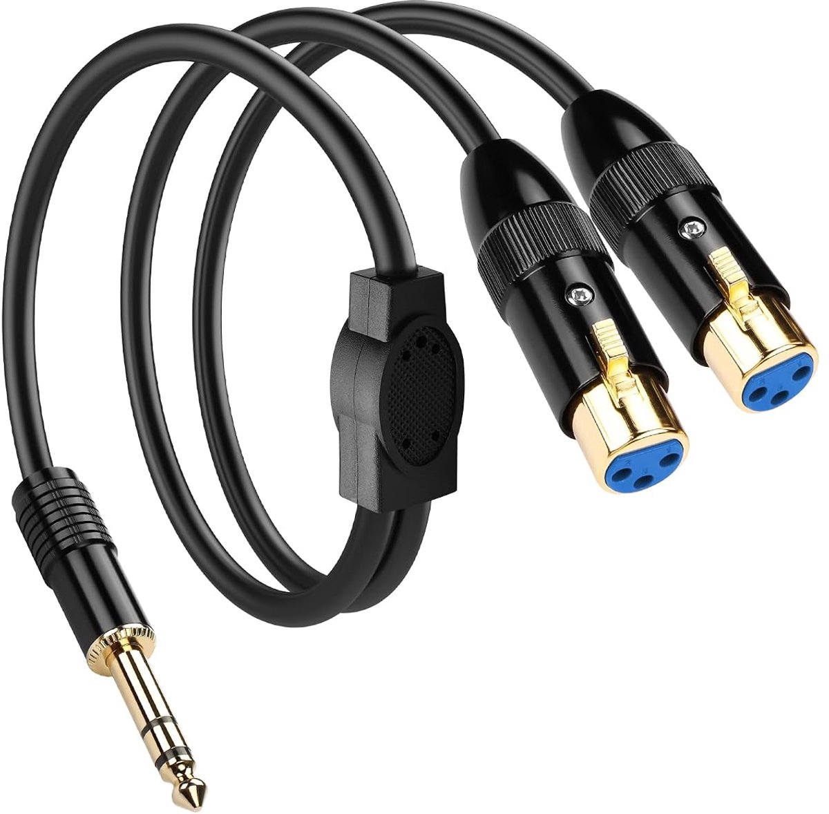 1/4 TRS naar dubbele kabel XLR Y-splitter, 6,35 mm (1/4 inch) TRS mannelijk naar dubbele kabel Y-splitter XLR - ShopVlot