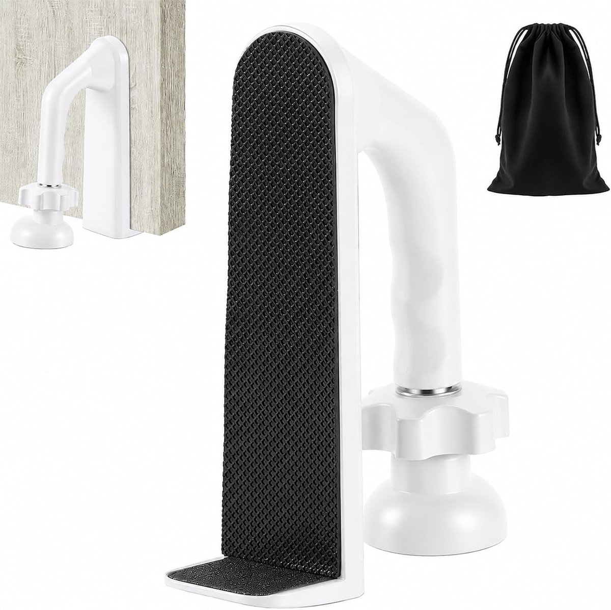 Draagbare deurvergrendeling, aluminium inbraakbescherming, deurstopper, verstelbaar voor 5-35 mm spleet, antislip - ShopVlot