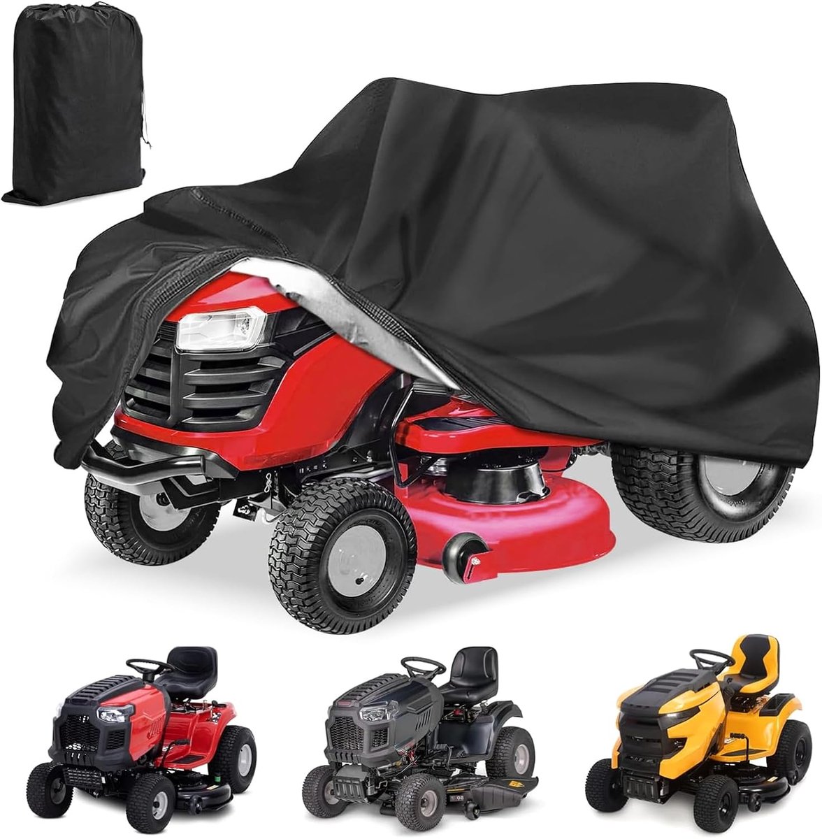 Lawn Mower Tarpaulin, 420D Oxfor Lawn Mower, 183 x 137 x 117 cm, Universal Lawn Mower Cover, Weatherproof - ShopVlot