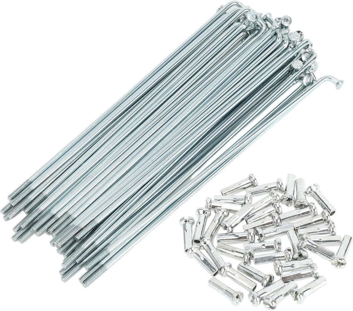 Fiets Spaken Fiets Wiel Spaken Zilver Tone 1 Set 14G 123mm Lengte Koolstofstaal Gegalvaniseerd - ShopVlot
