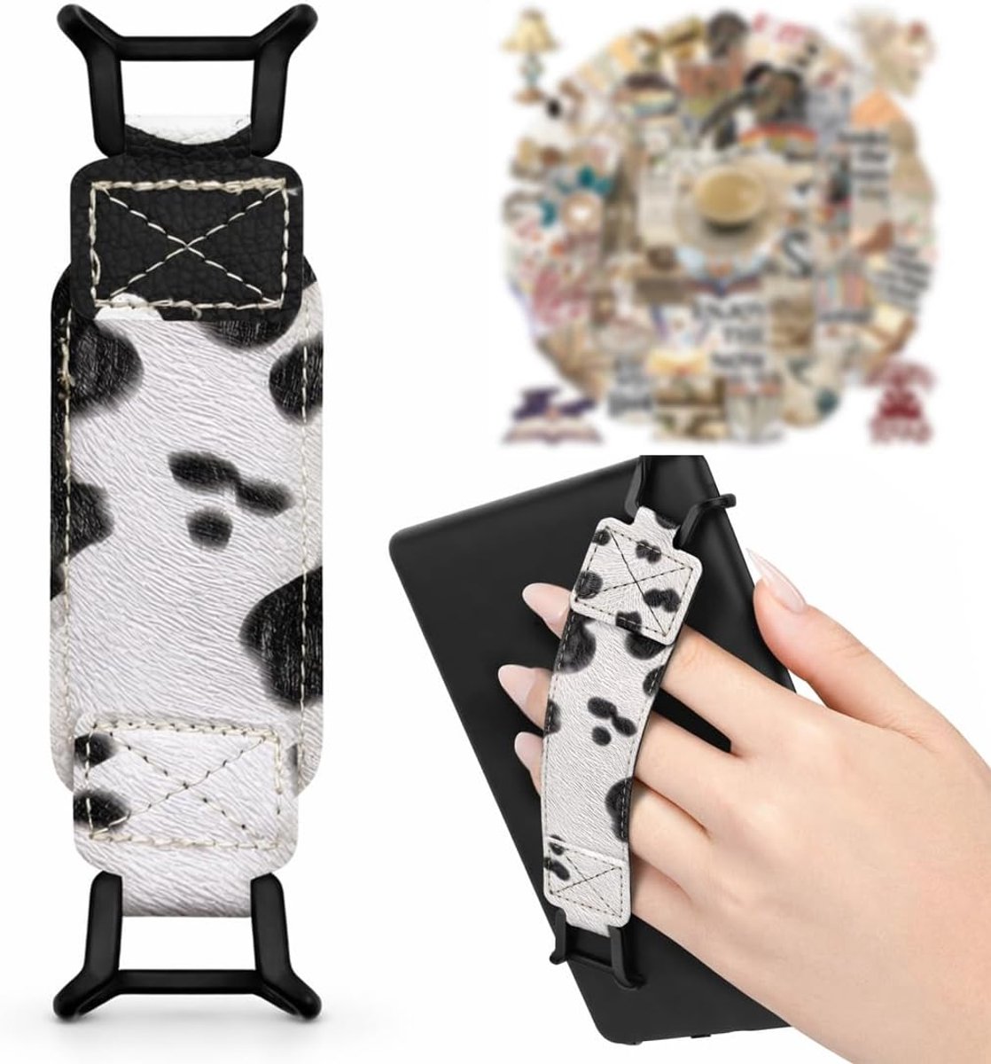 Bracelet for Kindle, Elastic PU Leather Bracelet with Vaca Design, Compatible with E-Readers and Tablets, 50 Stickers - ShopVlot