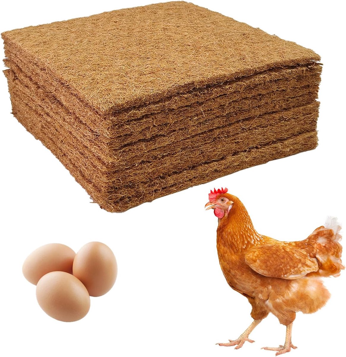 10 Pieces Chicken Nest Filling, Chicken Nest Accessories, Thickened Coconut Mat Chicken Nest, Reusable Nesting Mats - ShopVlot