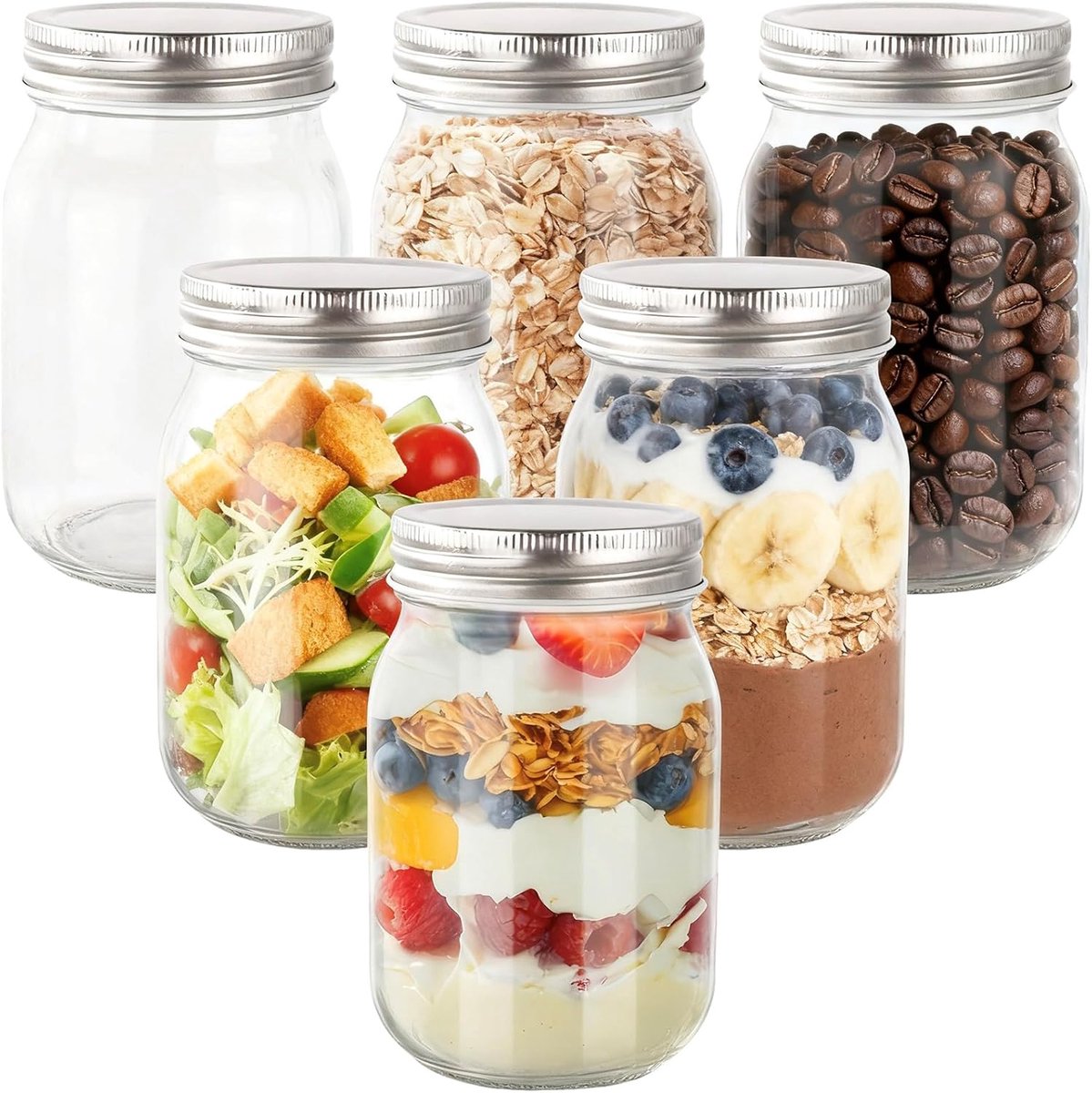 6PCS 500ml Mason Jar - ShopVlot