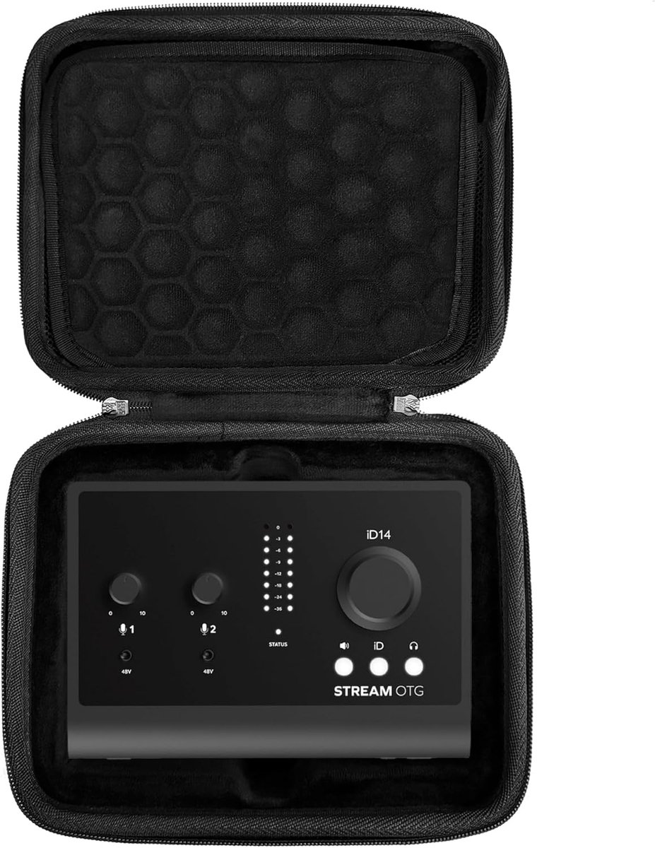 Musiin Étui de transport pour interface audio – Compatible avec l'interface Audient iD14 MKII et Stream OTG – Doublure - ShopVlot