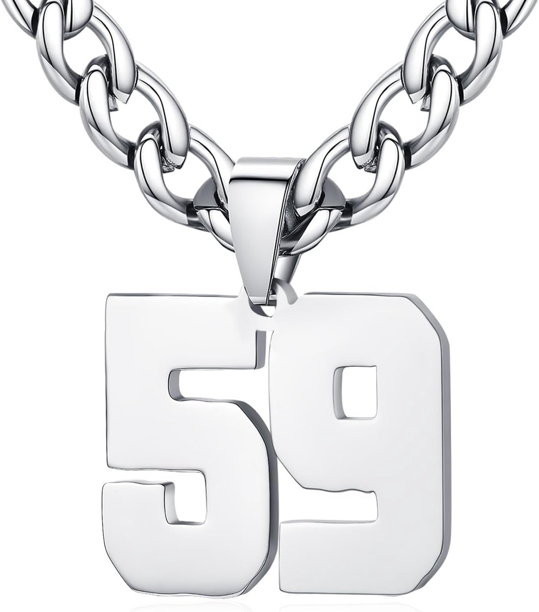 Necklace Men Women Stainless Steel 0-99 Number Pendant Lucky Number Jersey Number Athlete Necklace Personalized with - ShopVlot