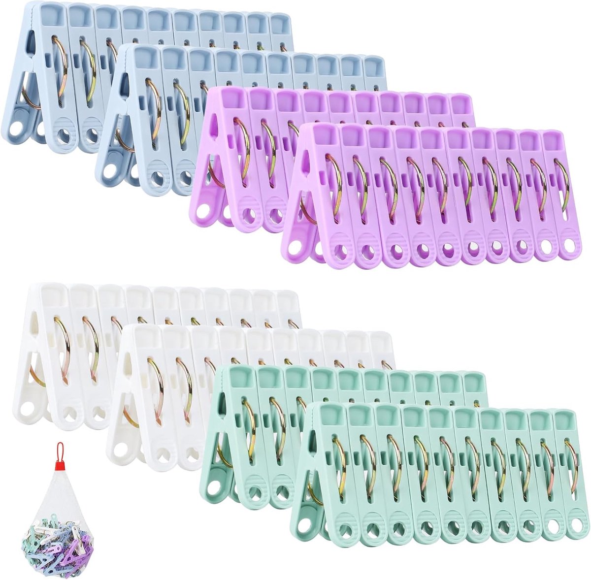 98Pcs Clothes Pegs Clothes Pegs Clothes Pegs for Clothesline Strong Clothes Pegs Plastic Pegs for Clothesline Pegs for - ShopVlot