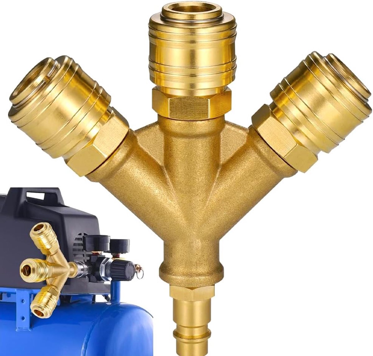 Compressed air distributor, 3-gang with couplings, NW 7.2 1/4 AG air hose quick release distributor, air distributor 3 - ShopVlot