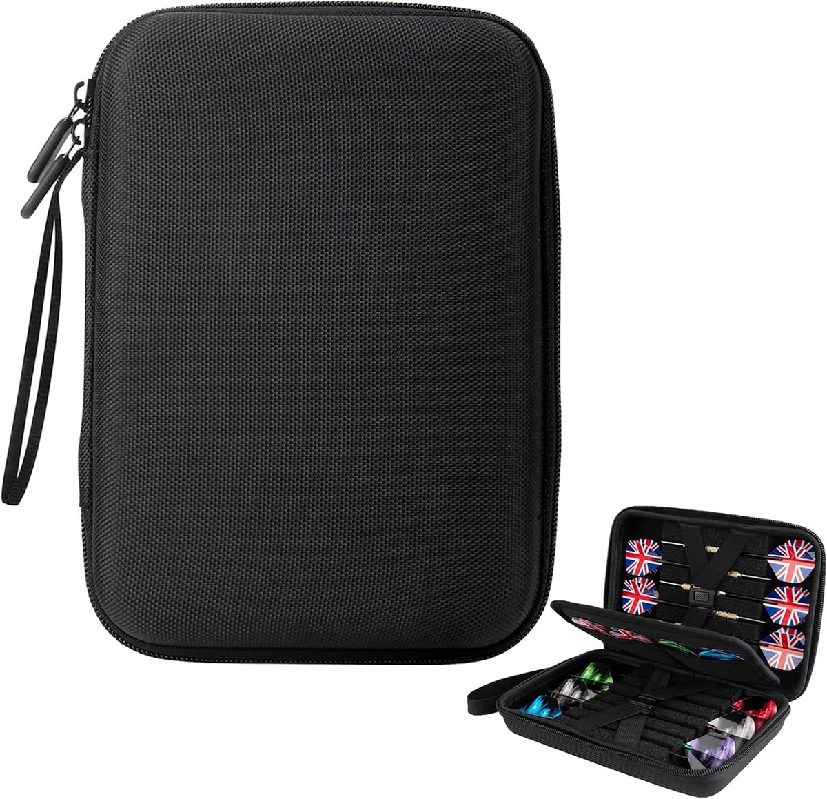 Darts Bag, 1 Piece EVA Dart Bag, Dart Case, Dart Wallet with 4 Compartments, Dart Bag Box, for 12 Darts for Arrowheads - ShopVlot