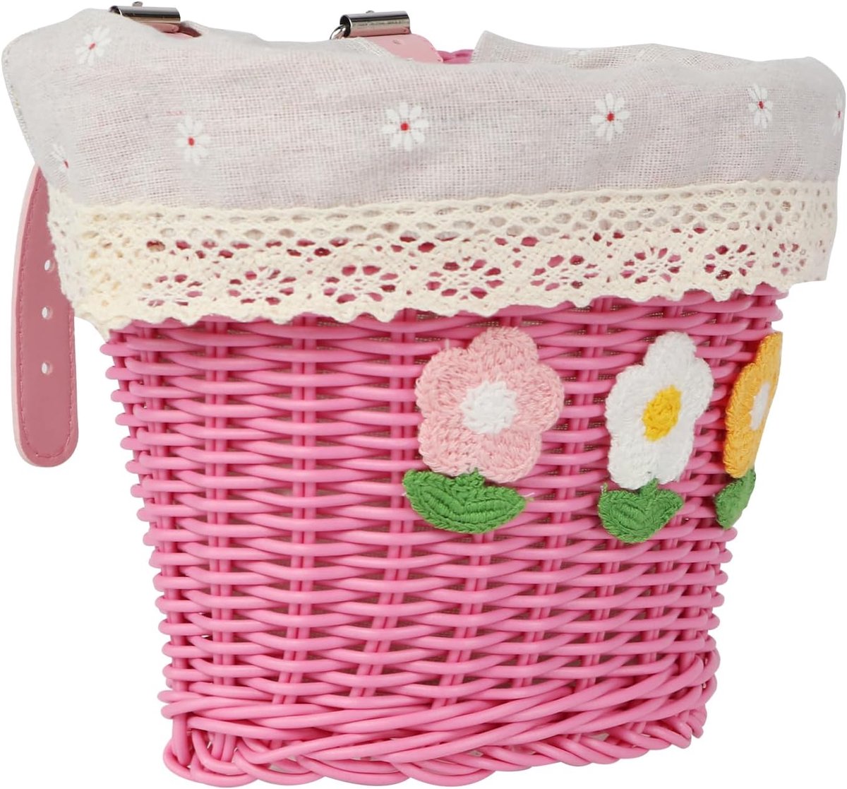 AVASTA Kids Bicycle Basket for 12 14 16 Girls & Boys Bikes, Portable Storage Basket for Kids Bikes, Includes Leather - ShopVlot