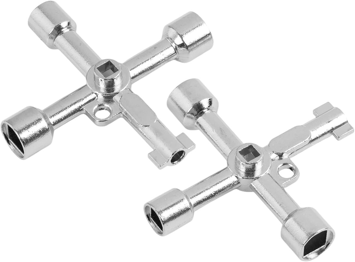 4-weg multifunctionele sleutels - set van 2 - duurzaam zinklegering - ideaal voor gas- en elektriciteitsmeters - ShopVlot