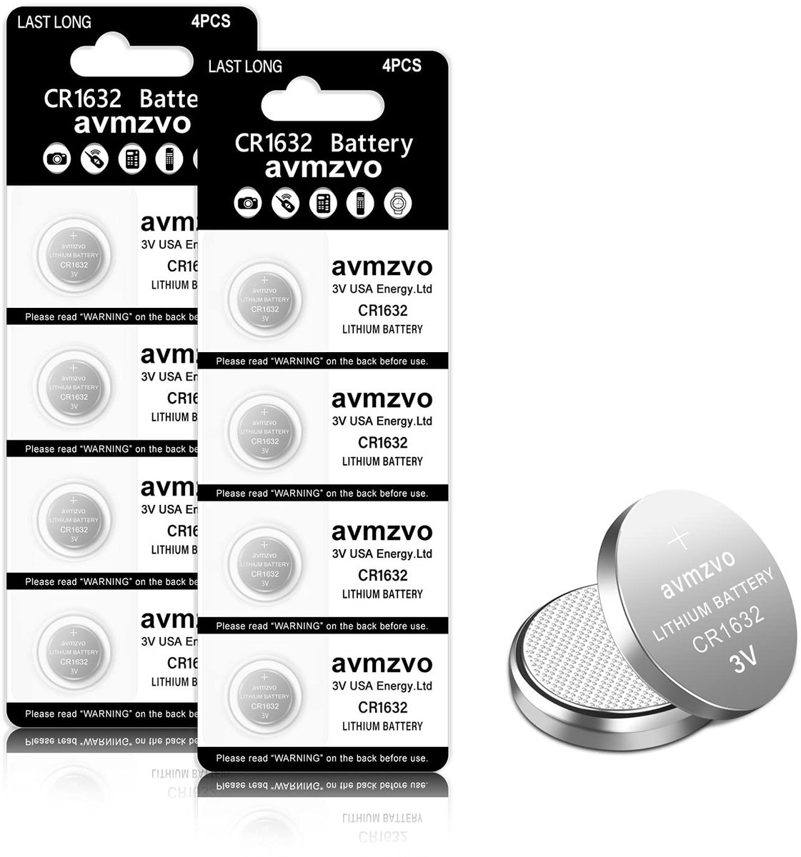 Solidchoice - Set van 8 CR1632 Lithium Knopcelbatterijen