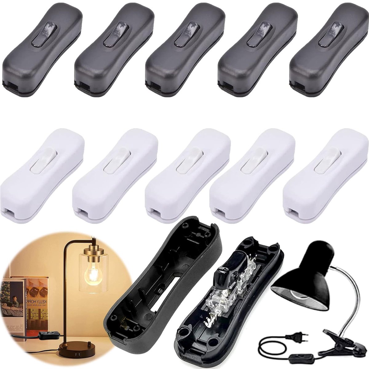 Solidchoice - Set van 10 Schakelaars met Rocker Design voor Lampen en Kleine Apparaten