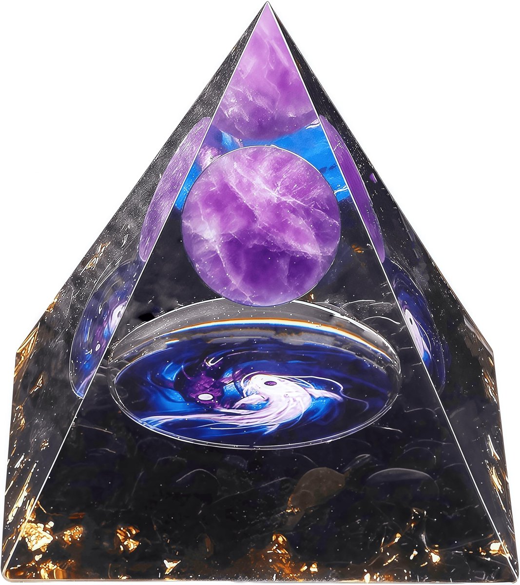 Solidchoice - Orgonite Pyramid met Amethyst Kristal voor Positieve Energie