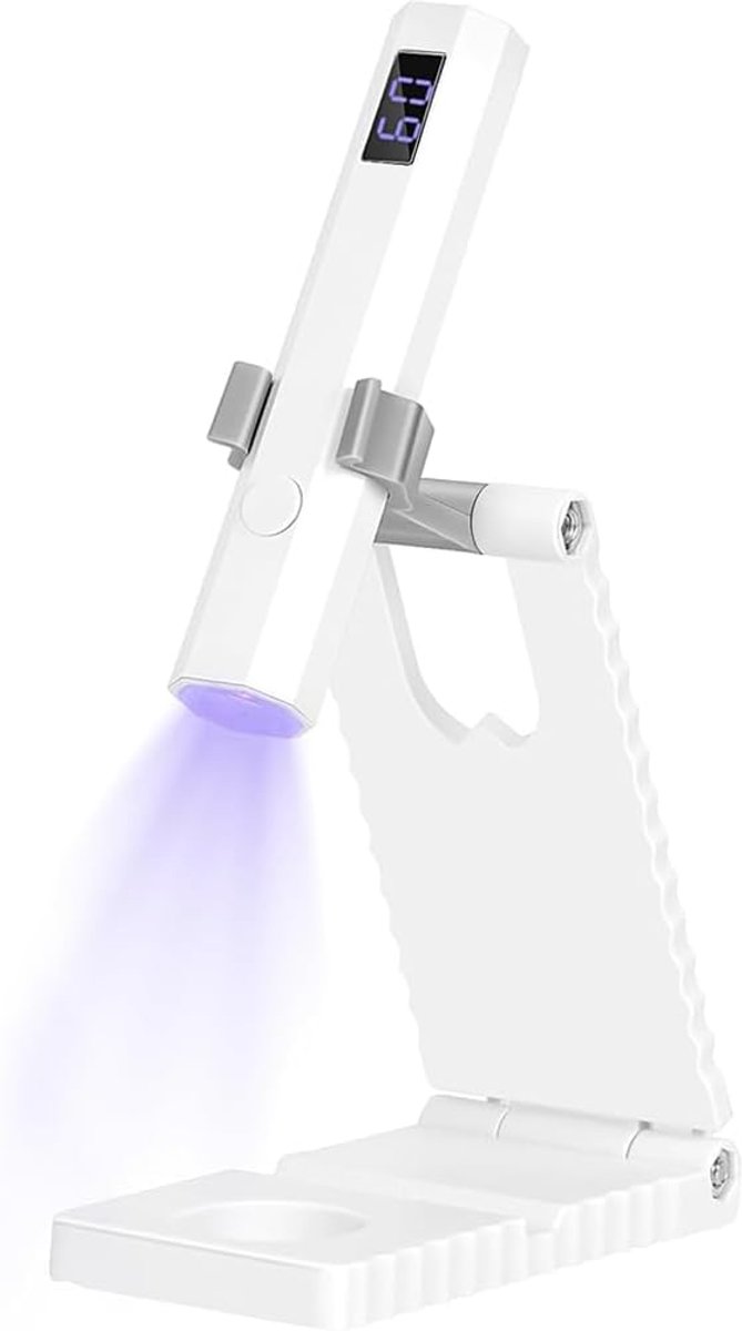 Oplaadbare mini-uv-lamp voor gelnagels - set van 2 - witte nagellamp - draadloos en draagbaar - ShopVlot