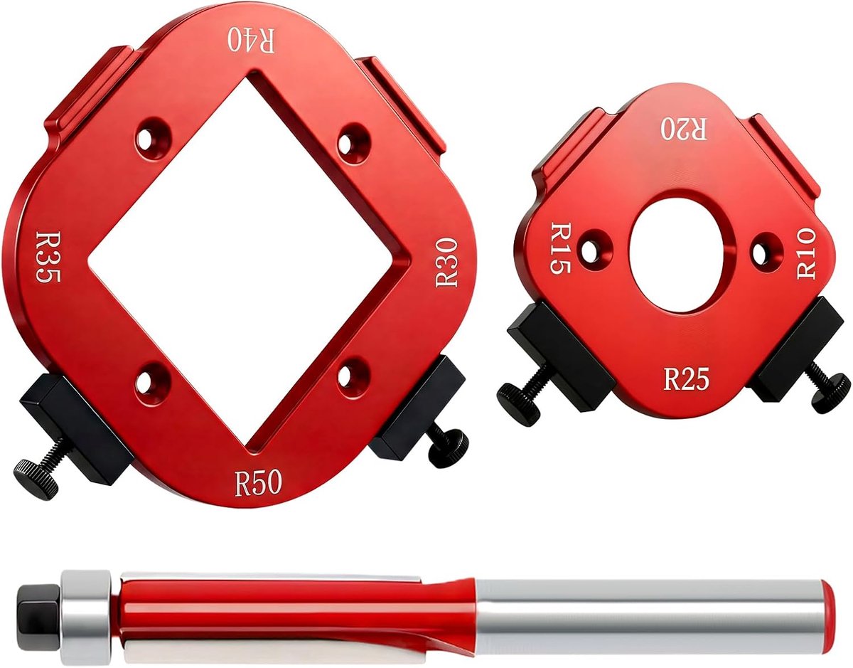 Houtbewerking Rond Hoek Radius Templates - Router Templates Set - Precisie Positionering - Voor Flawless Houtprojecten - ShopVlot