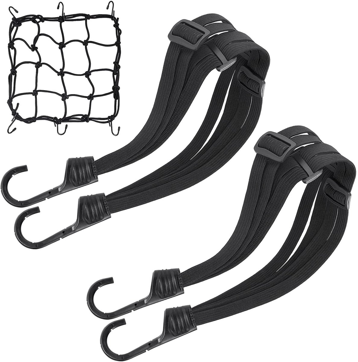 Solidchoice - Set van 3 Luggage Tensioners met Haak en Net