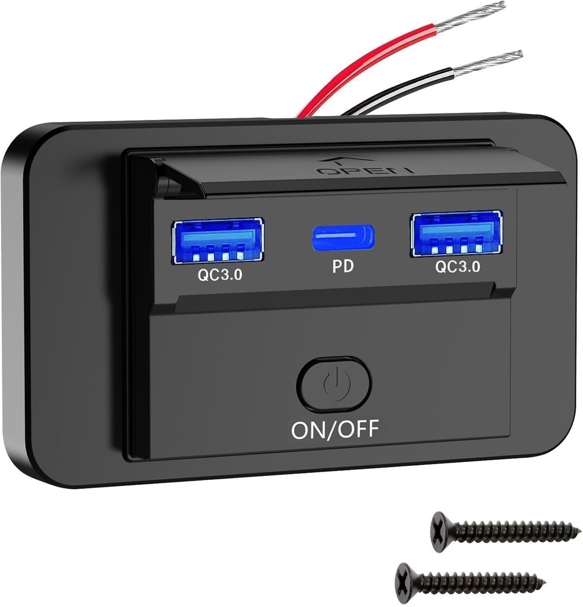 Solidchoice - Dubbele USB Oplaadpoort met QC3.0 voor Auto en Boot
