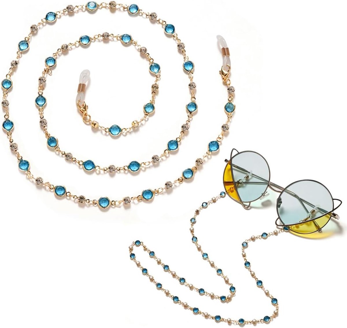 Zonnebril ketting elegant - verstelbaar zilver - lichte brillenband - veilig en stijlvol gebruik - ShopVlot