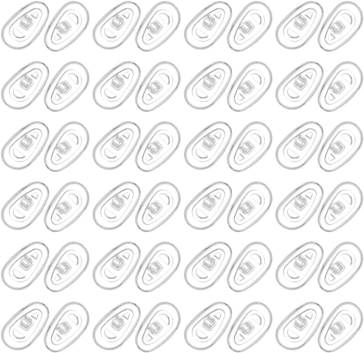 Siliconen neuspads voor brillen - druppelvormig - transparant - 24 paar voor optimale pasvorm - ShopVlot