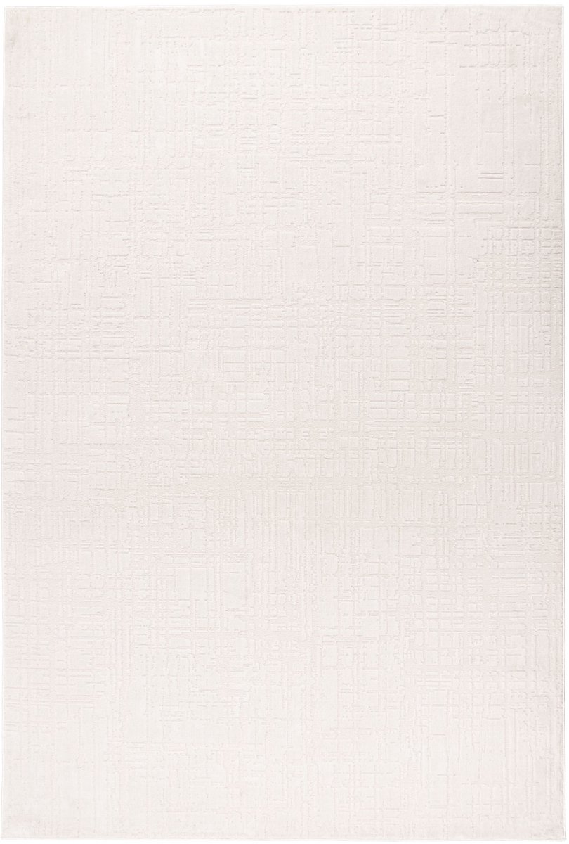 Padiro laagpolig vloerkleed 160 x 230 cm - creme / off-white - modern abstract design - met reliëf - geschikt voor vloerverwarming - van polyester