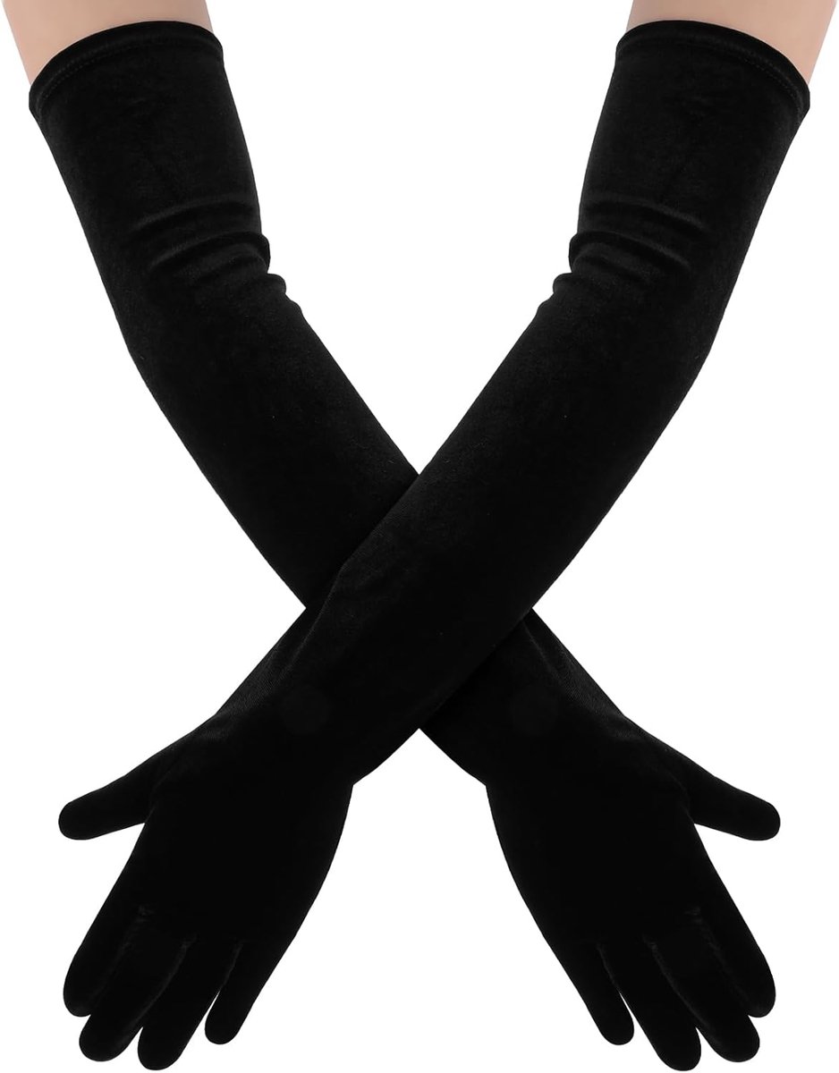 lange fluwelen handschoenen 20 inch - stretchy satijn - elegant voor bruiloft - luxe uitstraling - ShopVlot