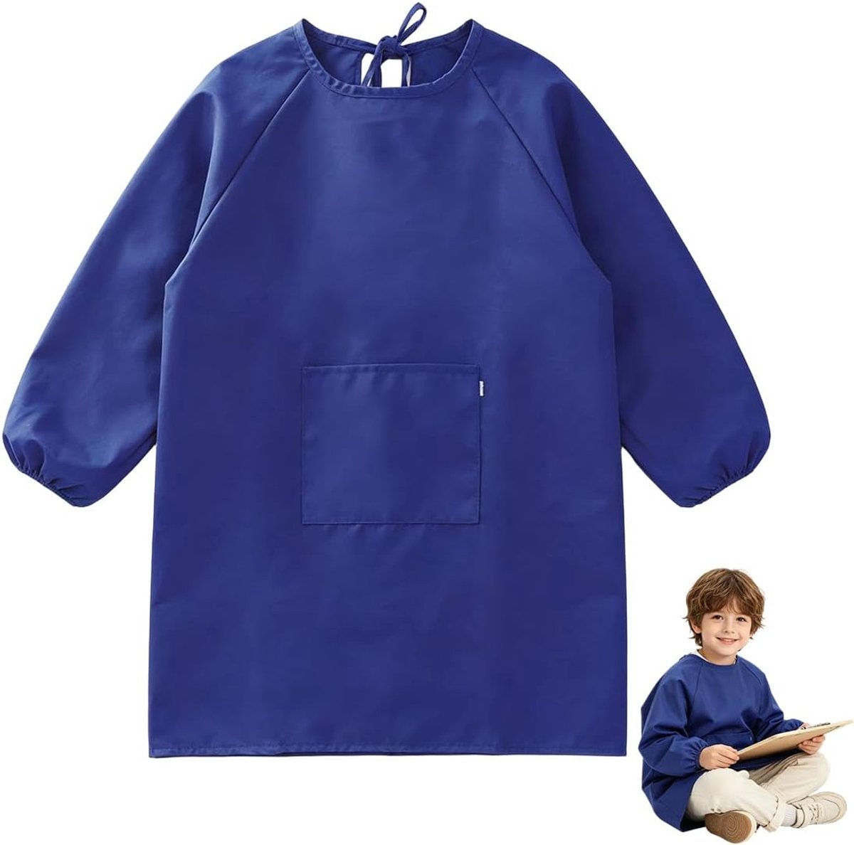 Schilderschort voor kinderen - lange mouwen - met zak - bescherming tijdens schilderen - ShopVlot